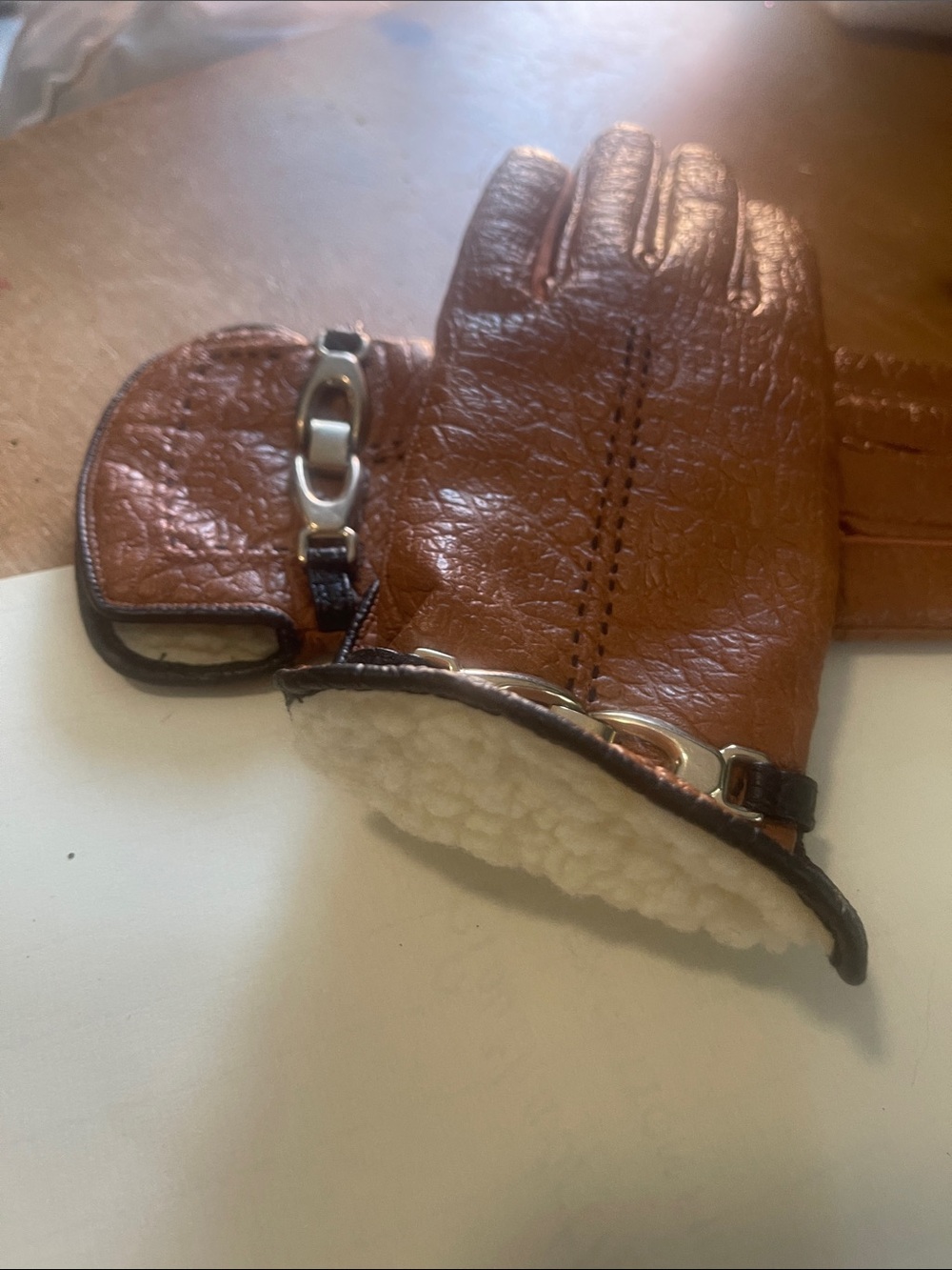 Classic Brown Leather Gloves
